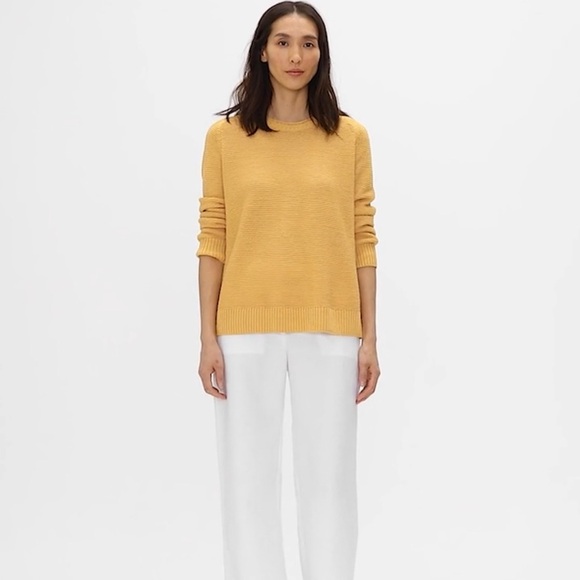 Eileen Fisher Sweaters - Eileen Fisher Organic Linen Cotton Crew Neck Top sweater Women’s Sz PL Marigold